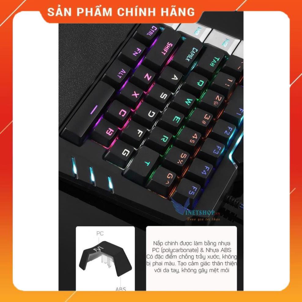 Xả Kho-  Bàn phím cơ 1 tay Technology K109 LED RGB swith blue chuyên game Pubg -DC3708