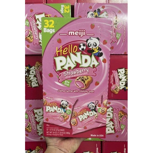 BÁNH GẤU PANDA MEJI MỸ 680g Hộp 32 Gói Của Mỹ