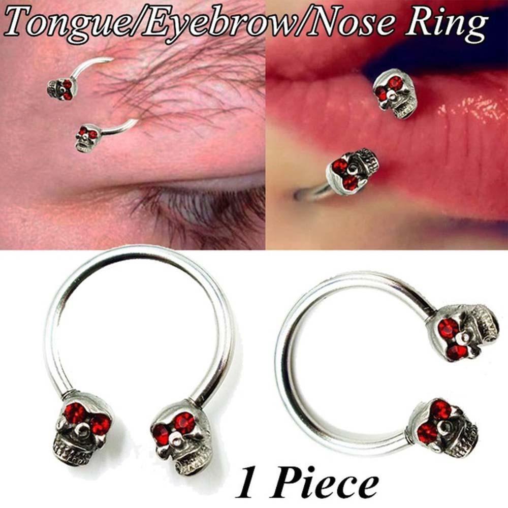 FORBETTER Khuyên Môi Thép Không Rỉ Hình Đầu Lâu