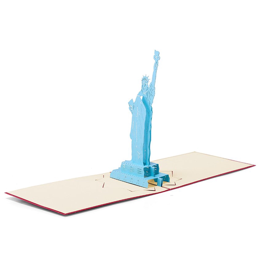 ♥^Greeting Card Three-dimensional Music Greeting 3D Postcard Statue of Liberty*