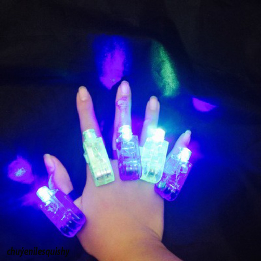 10 Ngón tay phát sáng Led Finger-10 cái vòng đèn LED laser phát sáng gắn trên ngón tay