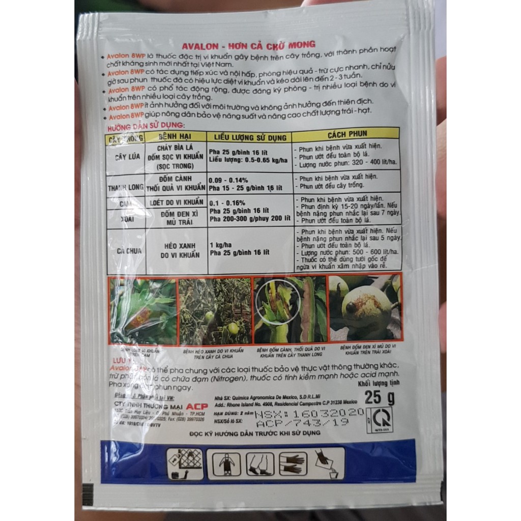 Thuốc Trừ Bệnh - AVALON 8WP - Gói 25g