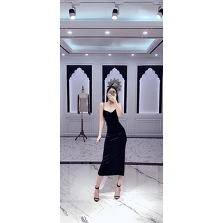 đầm body cổ đổ 2 dây