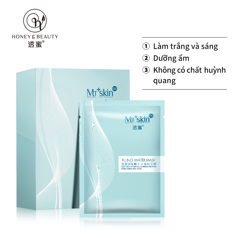 Bộ 20 Mặt Nạ Lụa Honey & Beauty Hyaluronic Acid Dưỡng Ẩm Làm Trắng Da