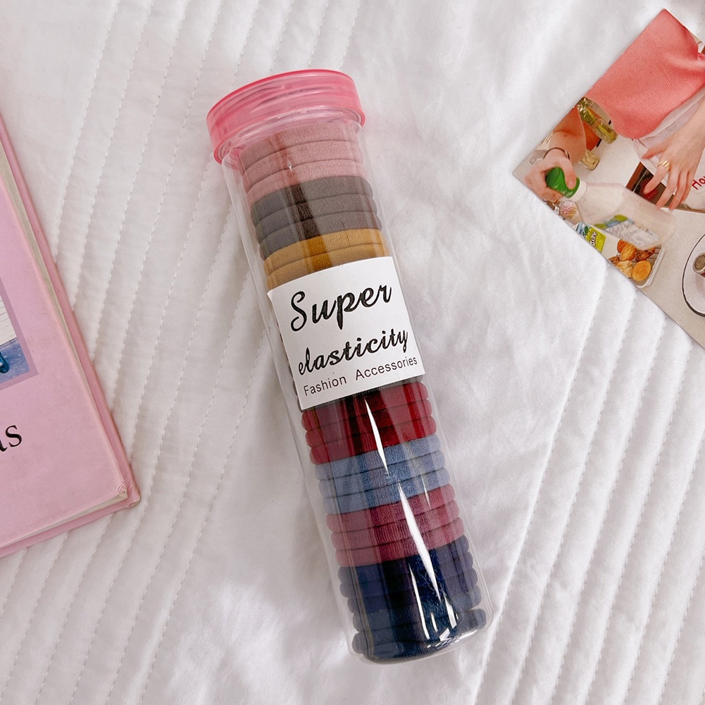 Set 30 Dây Chun Buộc Tóc Màu Sắc Kẹo Ngọt Siêu Bền Không Làm Tổn Thương Tóc