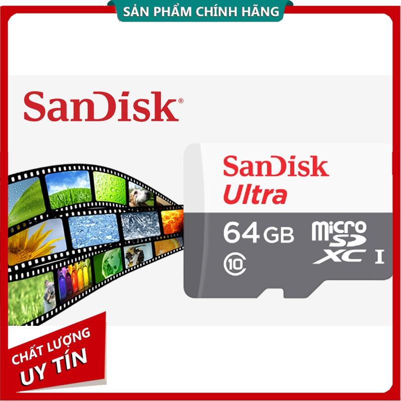 Thẻ nhớ Sandisk Micro SDXC 64G Ultra 64GB {80Mb/s} - BH 5 năm