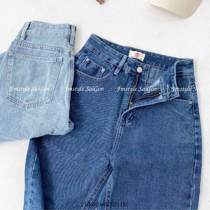 Quần jeans baggy trơn túi nhỏ nữ Đ64 (không co giãn), quần bò lưng cao form đi học ulzzang nữ VM STYLE 22QJB03AS1403 | BigBuy360 - bigbuy360.vn