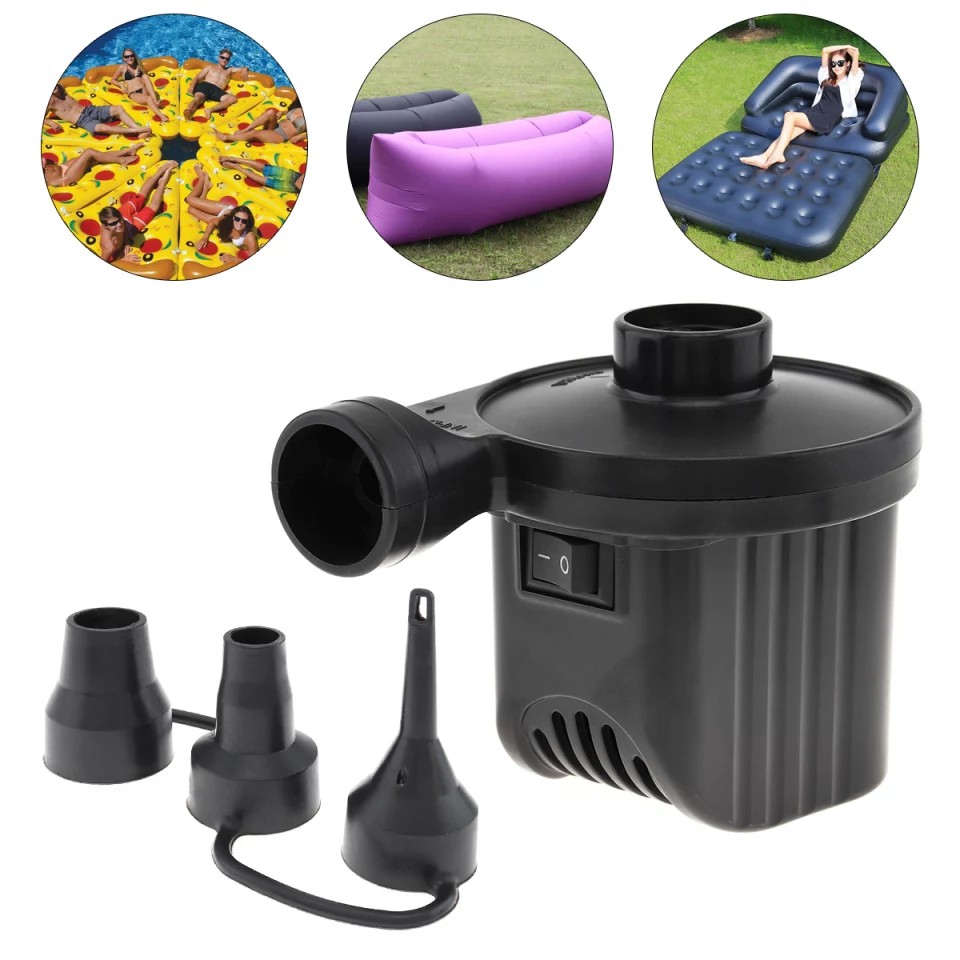 Máy bơm nệm hơi cho xe oto 12v tặng kèm adapter 220v