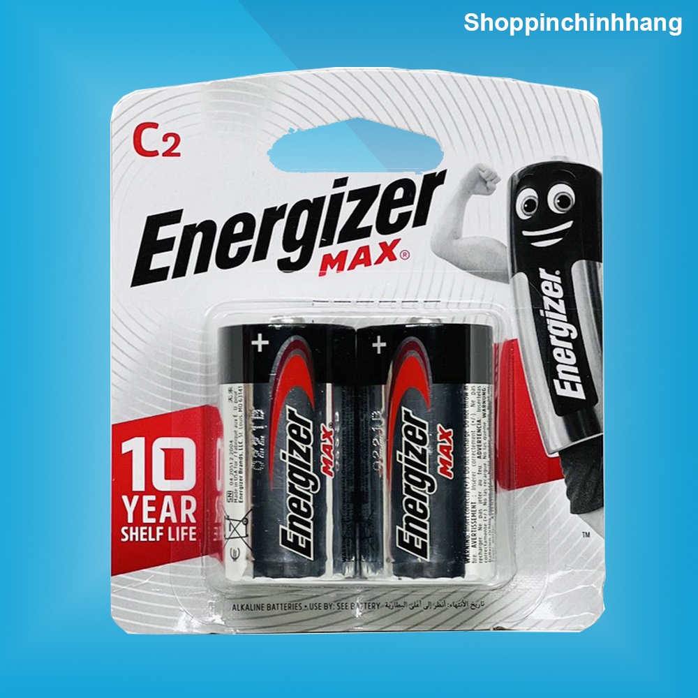 Pin trung Energizer E93 vỉ 2 viên chính hãng