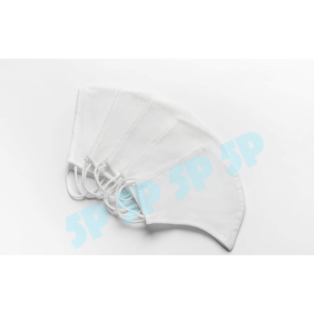 COMBO 5 KHẨU TRANG VẢI KHÔNG DỆT 3 LỚP CHỐNG NƯỚC ( MÀU TRẮNG)