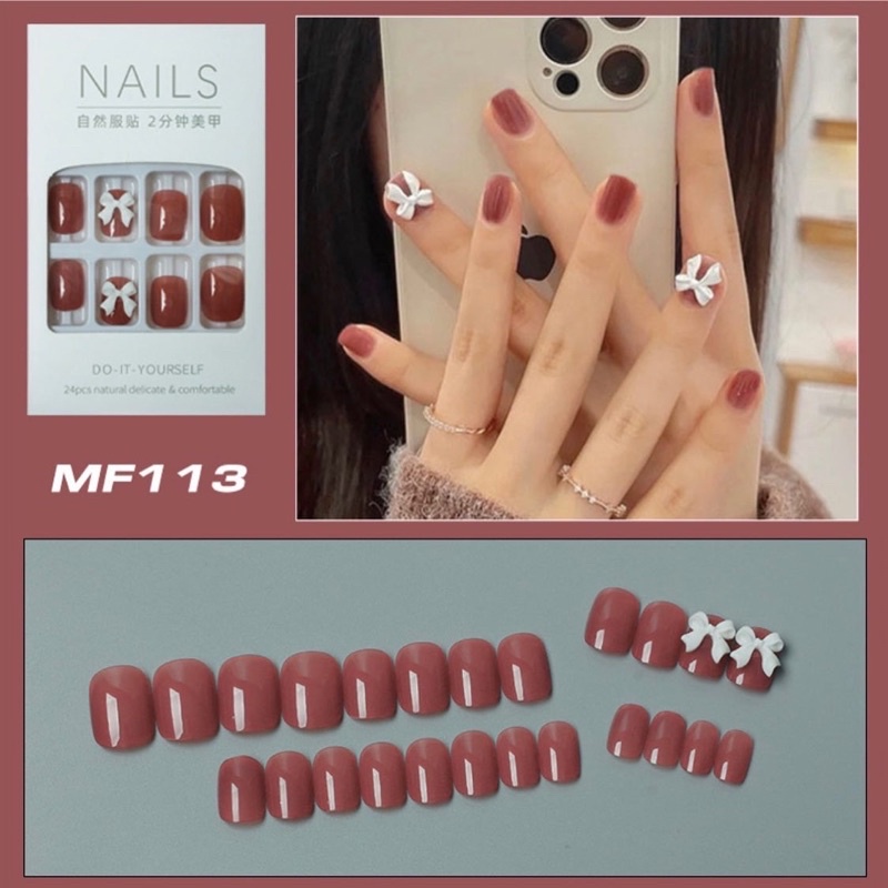 Móng tay giả , đính đá dài