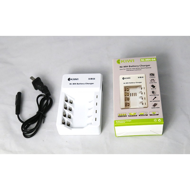 Bộ dock sạc pin 4 Kiwi AA