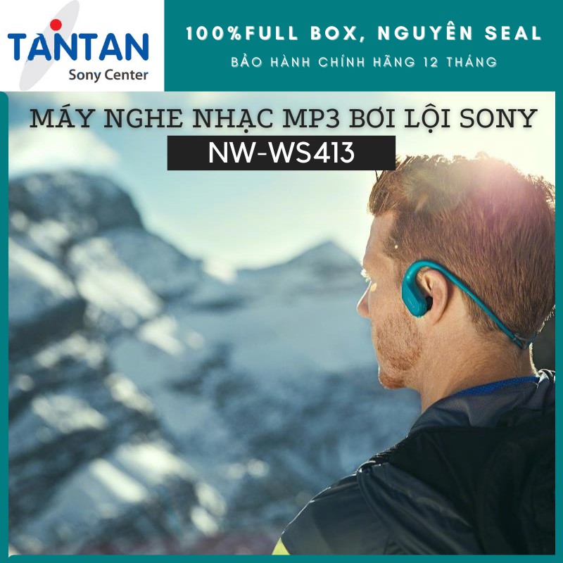 Máy Nghe Nhạc MP3 WALKMAN Sony NW-WS413 | Chống bụi, nước biển(IP68, IPX5/8) - Ambient Sound - Pin:12h - Sạc nhanh