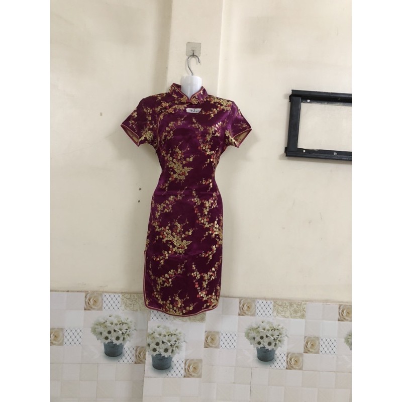 Đầm sườn xám si tuyển   eo 72cm