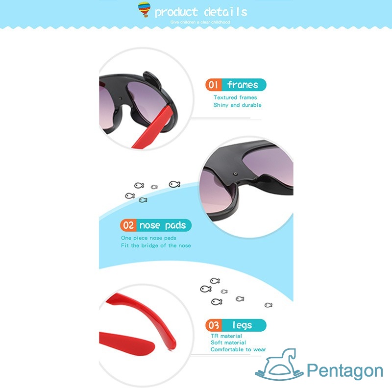 Kính Mát Gọng Tròn Chống Tia UV Thiết Kế Tai Gấu Xinh Xắn Dành Cho Bé