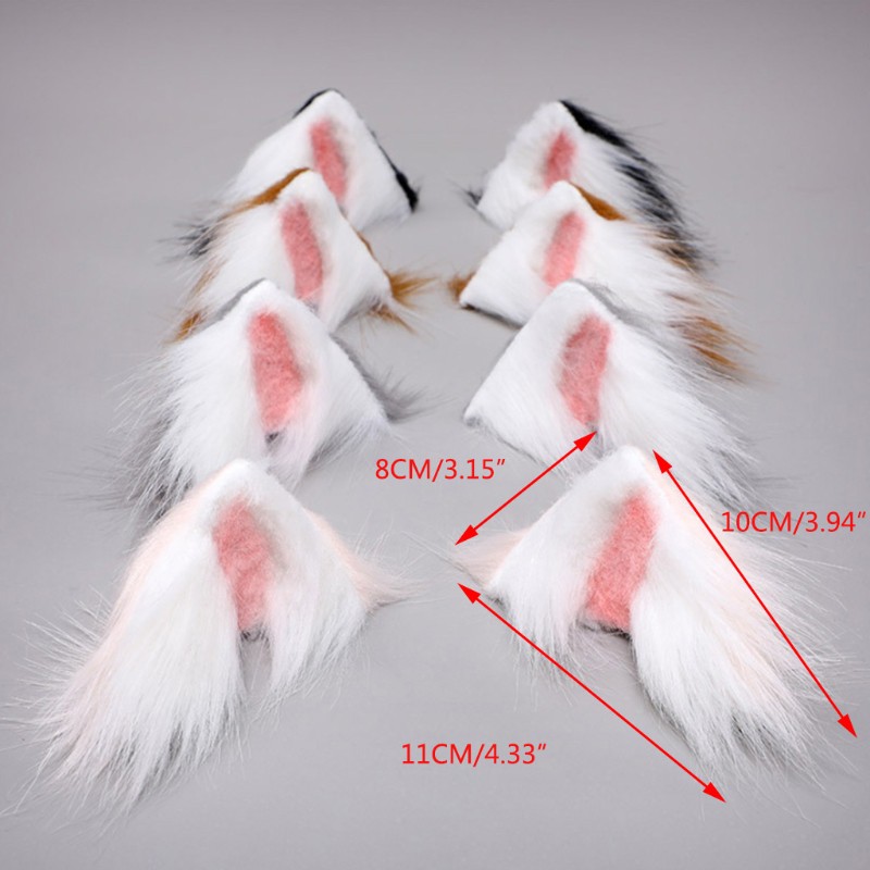 Kẹp Tóc Tai Mèo Phối Lông Phong Cách Lolita Đáng Yêu