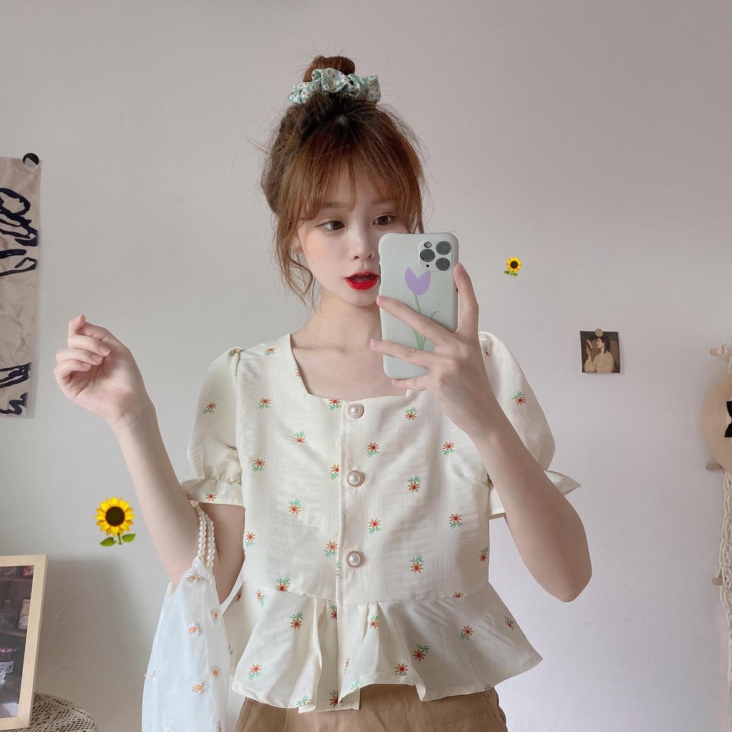 NRVP Áo kiểu dáng rộng tay ngắn nhiều màu sắc thời trang mùa hè dành cho nữ