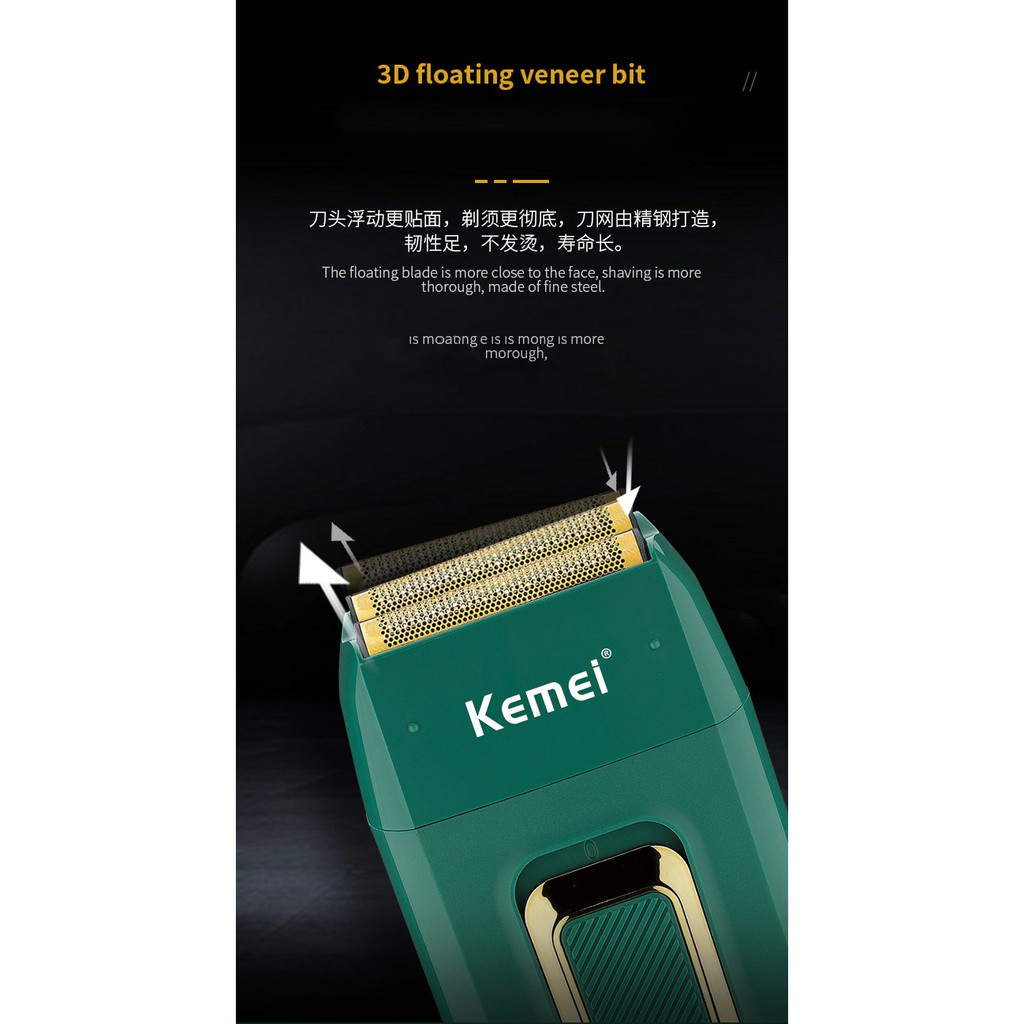 Máy cạo râu KEMEI không dây sạc điện chuyên dụng cao cấp cho nam