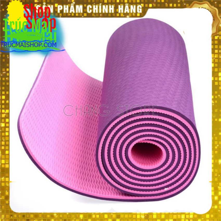 Thảm tập Yoga/ Gym TPE 2 LỚP Cao Su Non Dày, Êm Chống trơn tuột Trượt