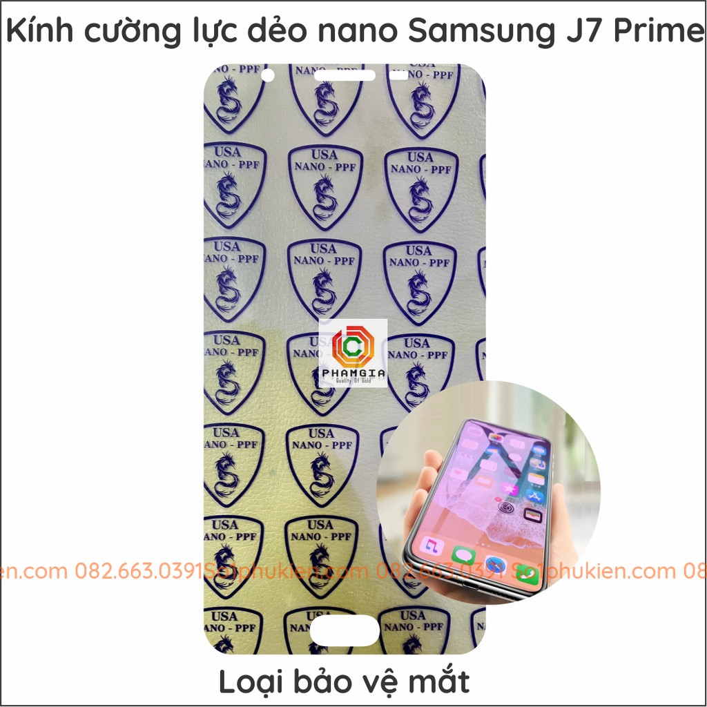 Dán cường lực Samsung J7 Prime dẻo nano, siêu bền, siêu trong tặng phụ kiện đầy đủ