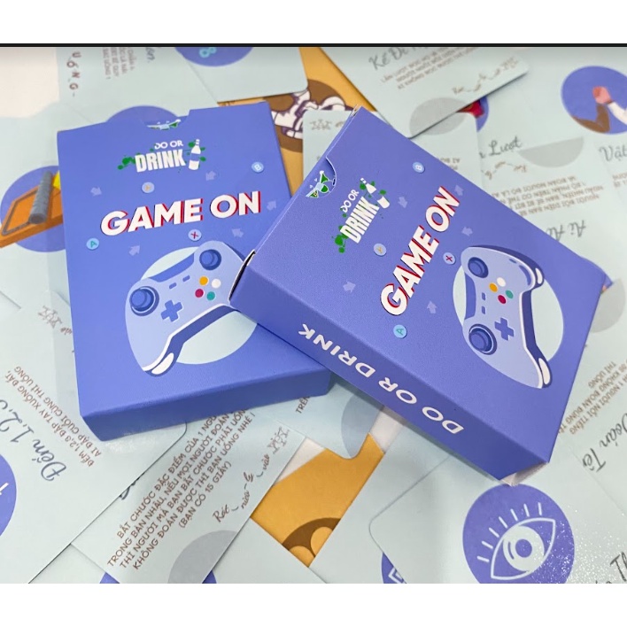 Bộ bài Drinking Game &quot;Game On&quot; nốc out trọn bộ 40 lá cho nhóm bạn, cặp đôi bùng nổ trong bữa nhậu, party game - Nock Box
