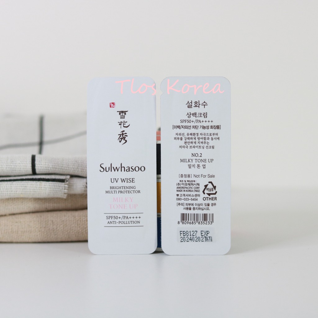 [Mẫu mới] Sample Kem chống nắng làm sáng da Sulwhasoo Snowise Brightening UV Protector SPF50+/PA++++ 1ml