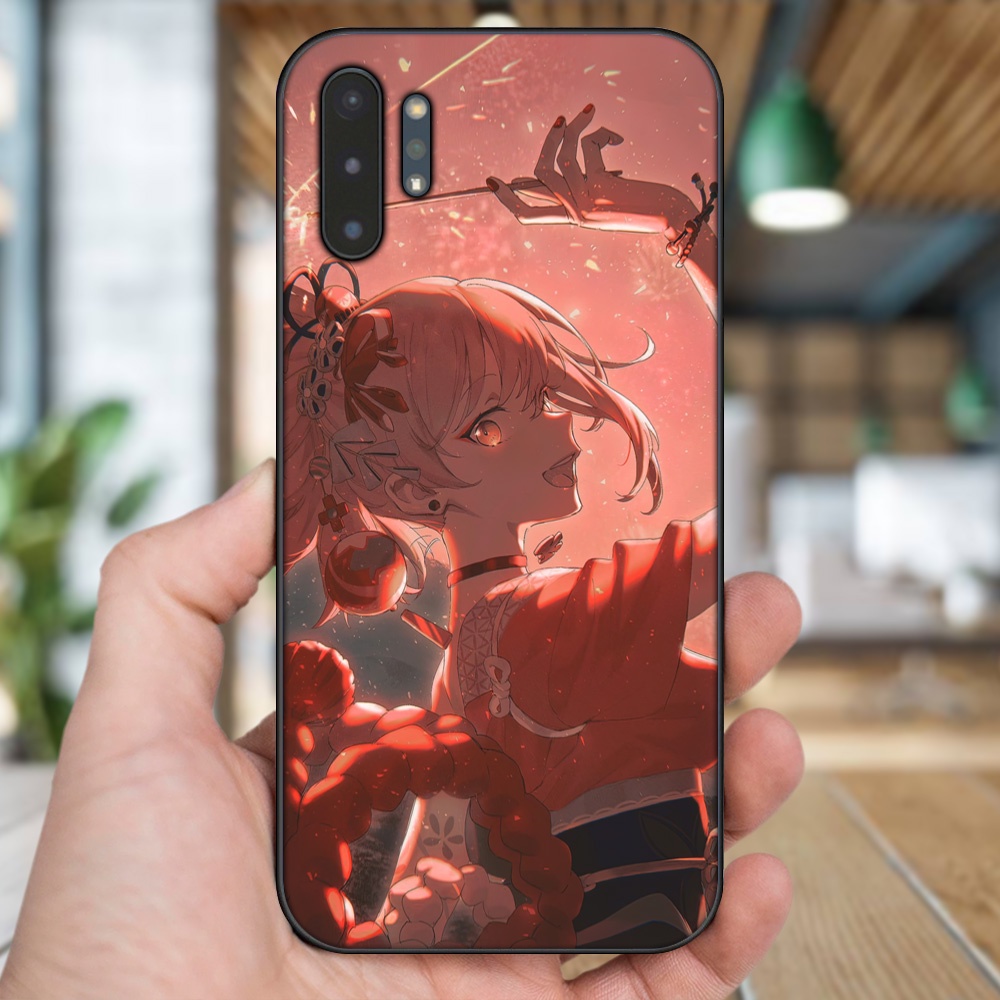 Ốp lưng Samsung Note 10 Plus viền đen in hình Yoimiya Genshin Impact