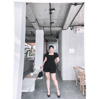 [MÚP BIGSIZE 60-100KG] Set cổ vuông đỏ - đen tay bồng