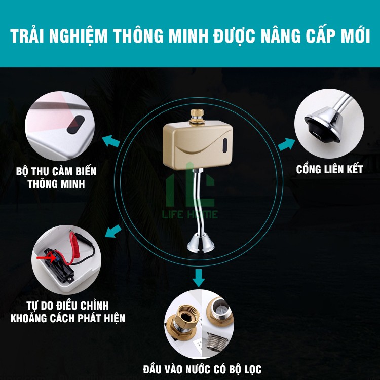 Van Xã Tiểu Cảm Ứng Tự Động - Bộ Xã Bồn Tiểu Nam Cảm Biến Automatic - Sử dụng pin AA