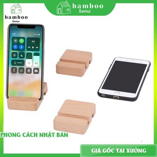 Giá đỡ điện thoại BAMBOOO ECO bằng gỗ nhỏ gọn có 2 khe cắm