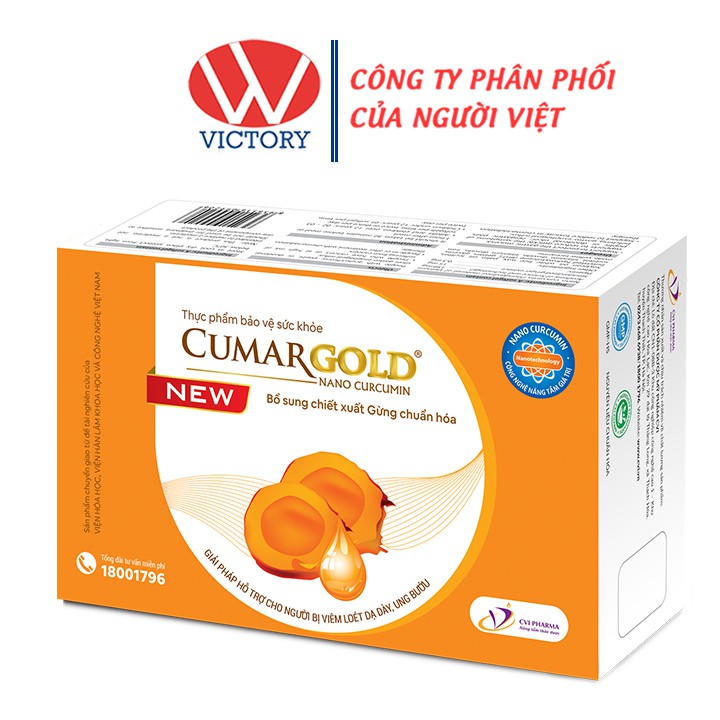 CUMARGOLD New - Hỗ trợ bảo vệ niêm mạc dạ dày, giảm đau dạ dày tá tràng - Hộp 30 viên - VictoryPharm