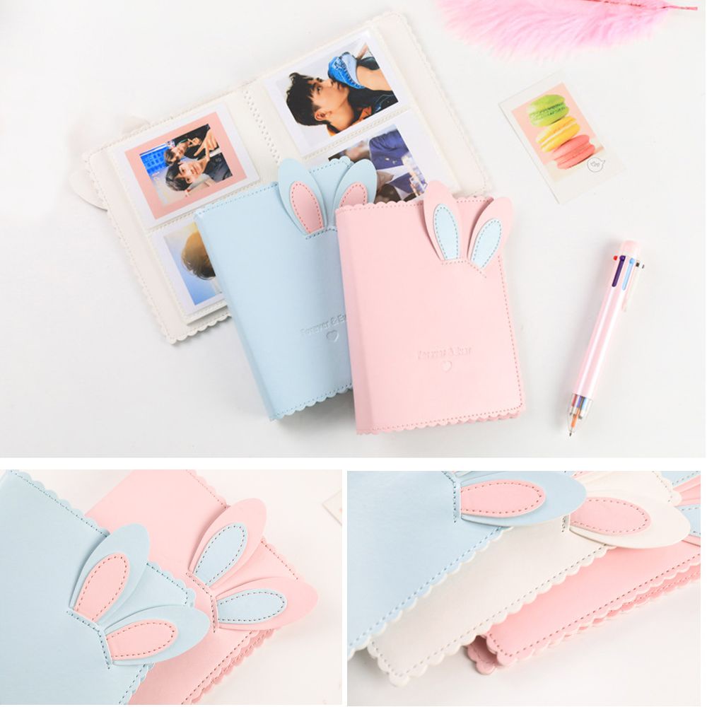 DORAW 64 Pockets Useful Leather Photo Album Storage Book Picture Case Photocard Holder Scrapbooking Organizer Durable 3 inch Card Binder Collect/Multicolor