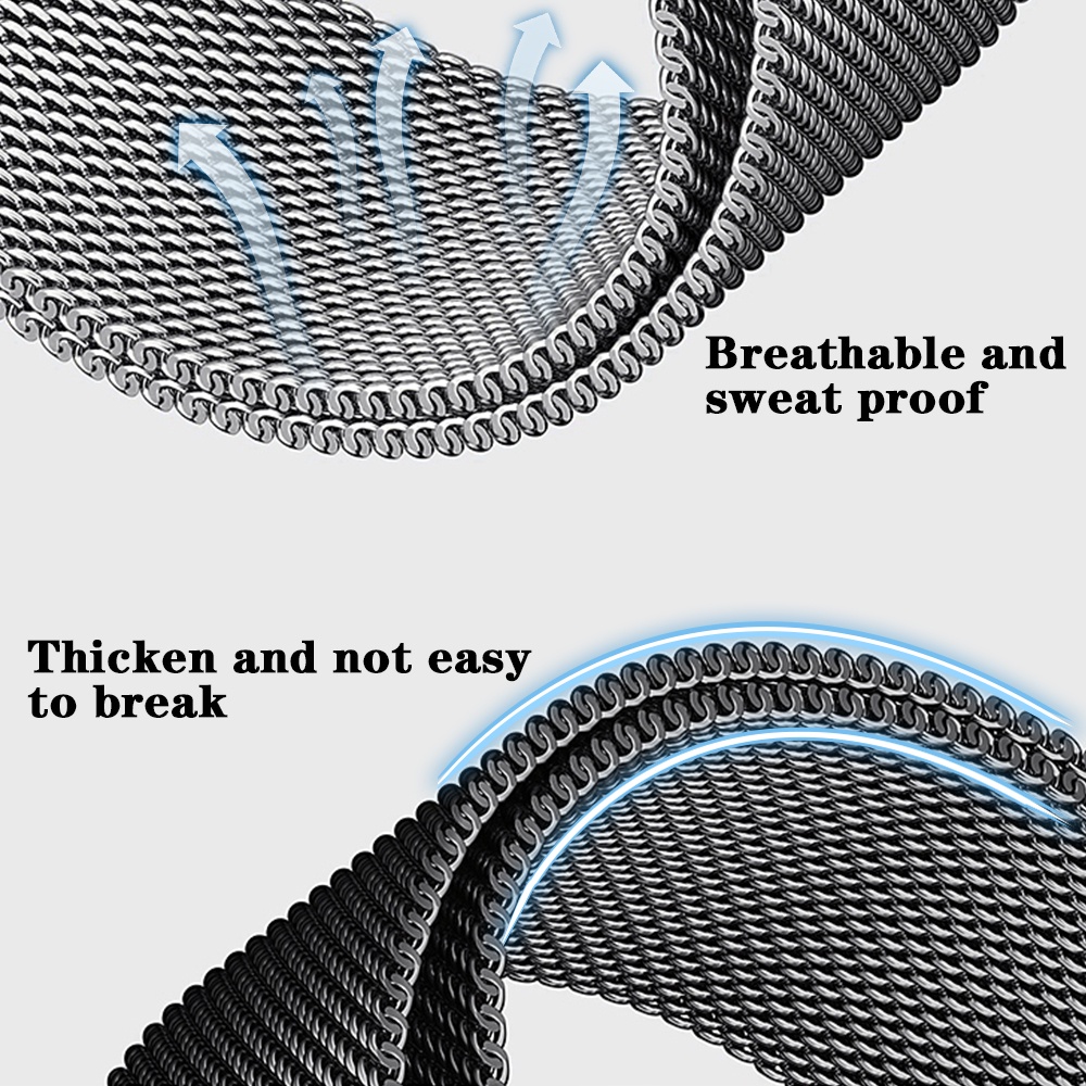 Kính Cường Lực Cao Cấp Apple Watch VS Dây Đeo Thép Milanese Loop Series 7/6/5/SE/4/3/2/1 Size 38-40-41-42-44-45mm
