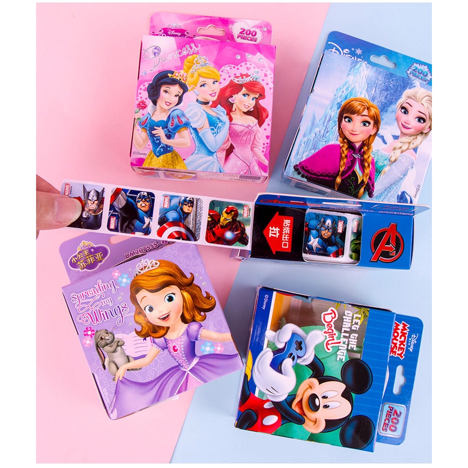 Set 200 Miếng Dán Trang Trí Hình Công Chúa Elsa Và Anna Trong Phim Hoạt Hình Frozen