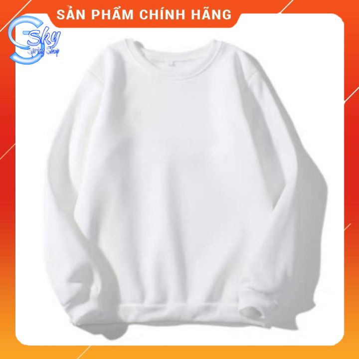 ÁO SWEATER TRƠN size XXL 65-80kg, 1m65-1m80 UNISEX NAM NỮ- MÀU ĐEN, TRẮNG- FORM RỘNG, CHẤT NỈ BÔNG CAO CẤP