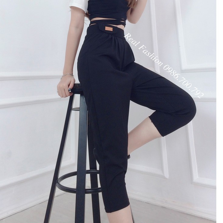 Quần ngố nữ alibaba,quần lửng nữ alibaba vải umi hàn,cạp cao xếp ly trước chất vải co dãn bốn chiều Real Fashion