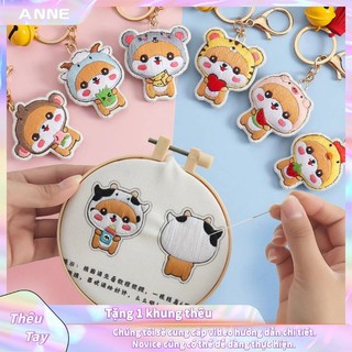 Thêu Handmade/Phụ Kiện/Bộ dụng cụ thêu làm móc khóa chủ đề 12 Cung hoàng đạo phong cách Trung Hoa DIY