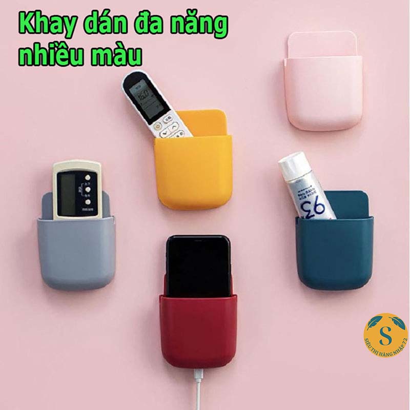 Khay gắn tường để đựng remote, điều khiển máy lạnh tiện dụng treo tường (giao màu ngẫu nhiên) [KHAY DÁN]]