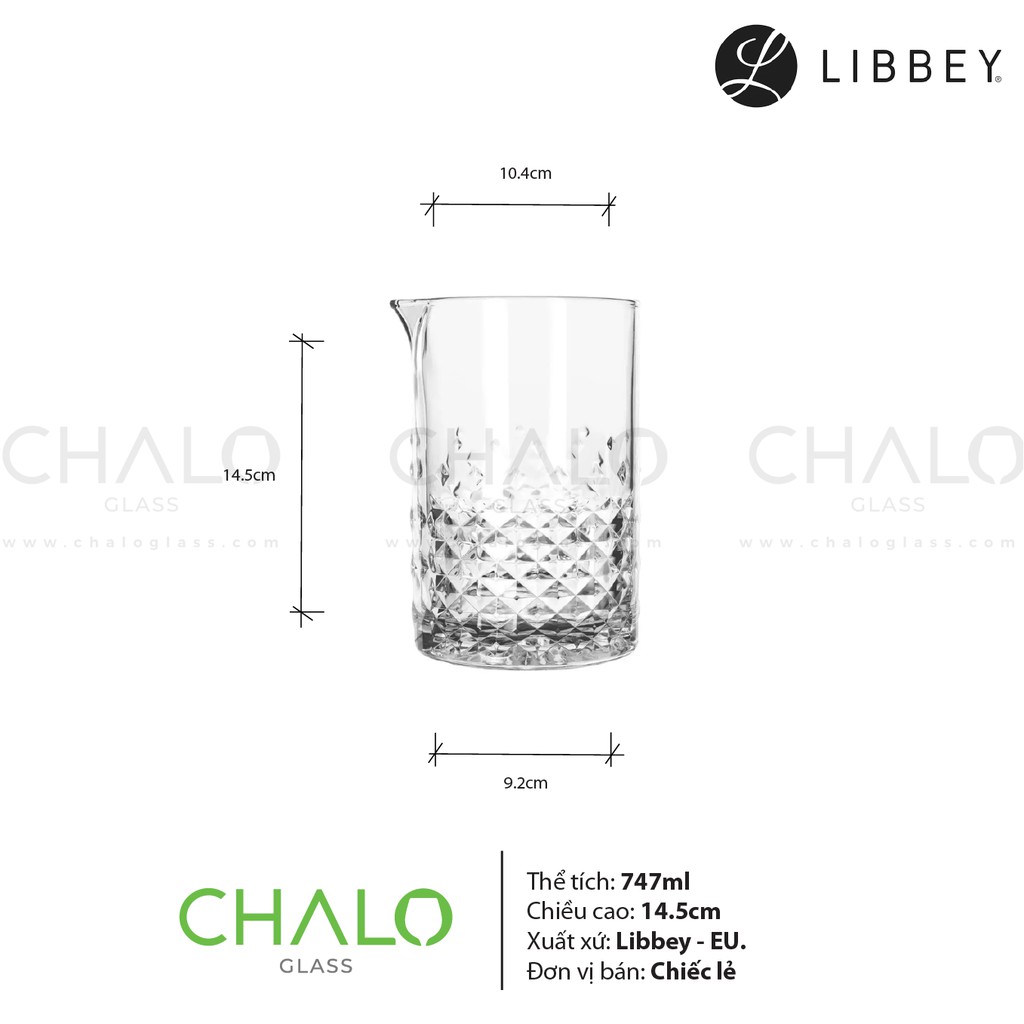 [Made in EU] Ly thủy tinh pha chế Libbey Carat Mixing Glass - 747ml - 926781