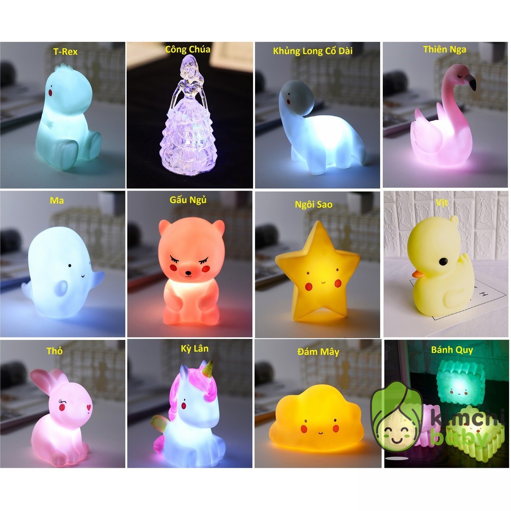 [BAO GIÁ SHOPEE] Đèn Ngủ Led Silicon Cao Su Siêu Dễ Thương Cho Bé Yêu KICHIBA DN01 (Có ảnh thật và Clip)