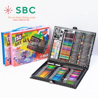 Hộp bút màu 150 chi tiết có đủ loại màu từ bút chì màu đến bút sáp màu bút - ảnh sản phẩm 1