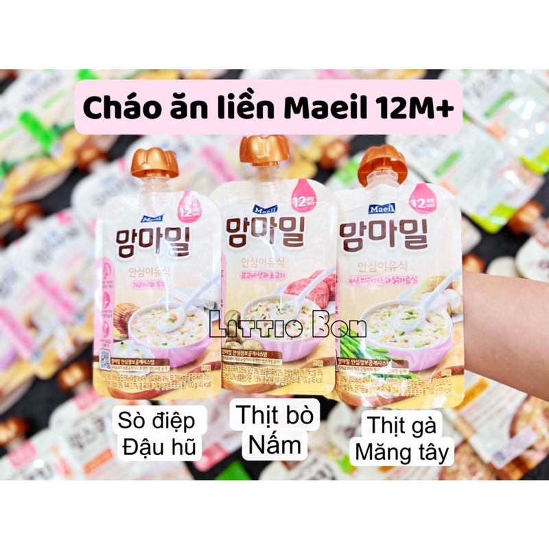 Cháo gói tươi ăn dặm Maeil Hàn cho bé 6/9/12M (100gr) bay air_Date 12/2022 - 2023