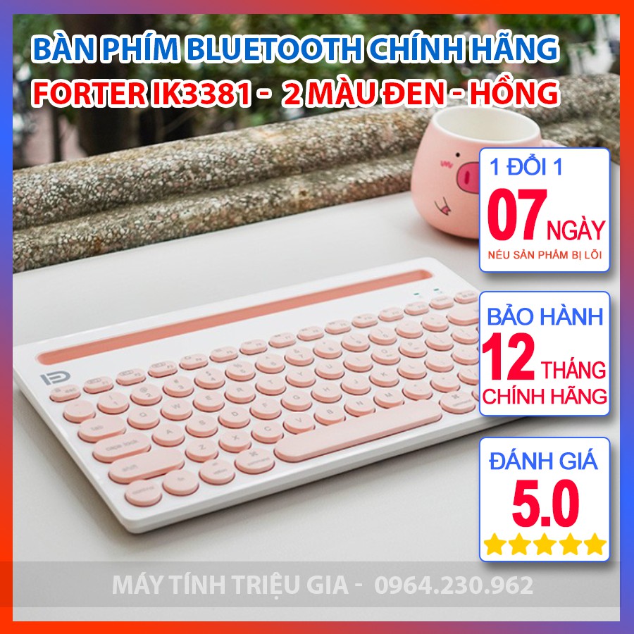 Bàn phím Bluetooth Forter  IK3381 - Hàng Chính Hãng - Bảo Hành 12 Tháng - 1 Đổi 1 Trong 7 Ngày