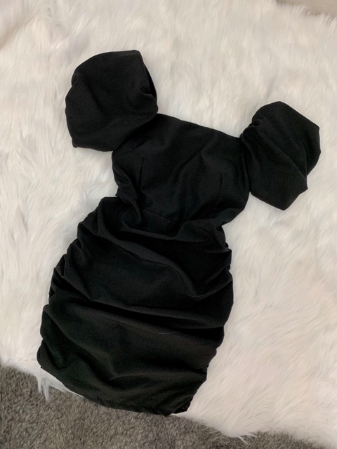 (HÌNH THẬT) Đầm Tay Con Đan Dây Lưng GOHA (ĐEN) | BigBuy360 - bigbuy360.vn