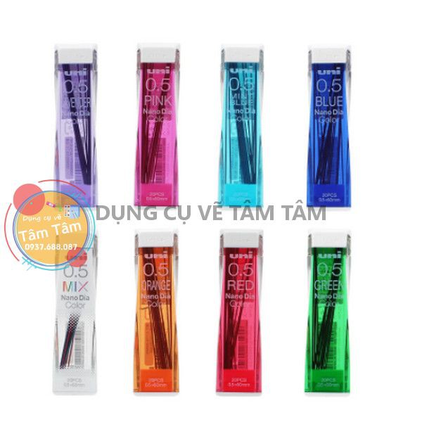 [ TÂM TÂM ]-Ruột chì màu UNI NANO DIA COLOR 0.5MM-