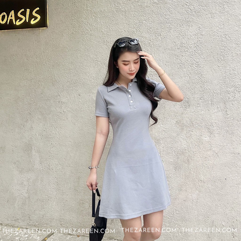 [Mã FAGREAT1505 giảm 8% tối đa 50K đơn 250K] ĐẦM POLO DÁNG XÒE ZAREEN DAX34 XANH DƯƠNG