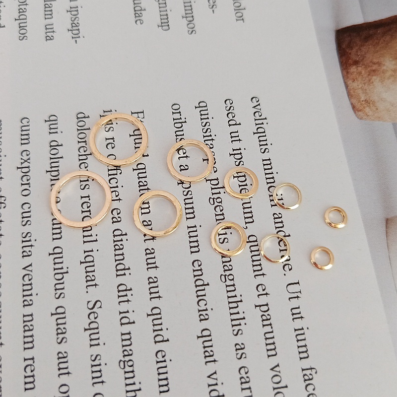 Bộ 10 Vòng Đồng 14K Đóng Kín Hình Tròn Màu Vàng Chuyên Dụng Cho Làm Vòng Tay/Dây Chuyền/Trang Sức diy