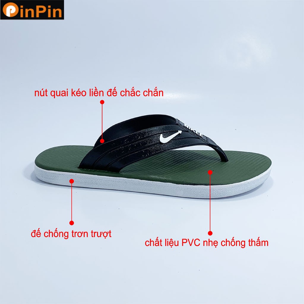 dép kẹp nam PinPin chất liệu pvc nhẹ không thấm nước chống trơn trượt đi trong mọi thời tiết - dt013