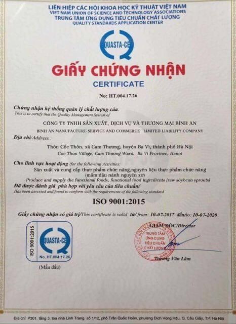 Mầm đậu nành nguyên xơ Linh spa chuẩn hãng