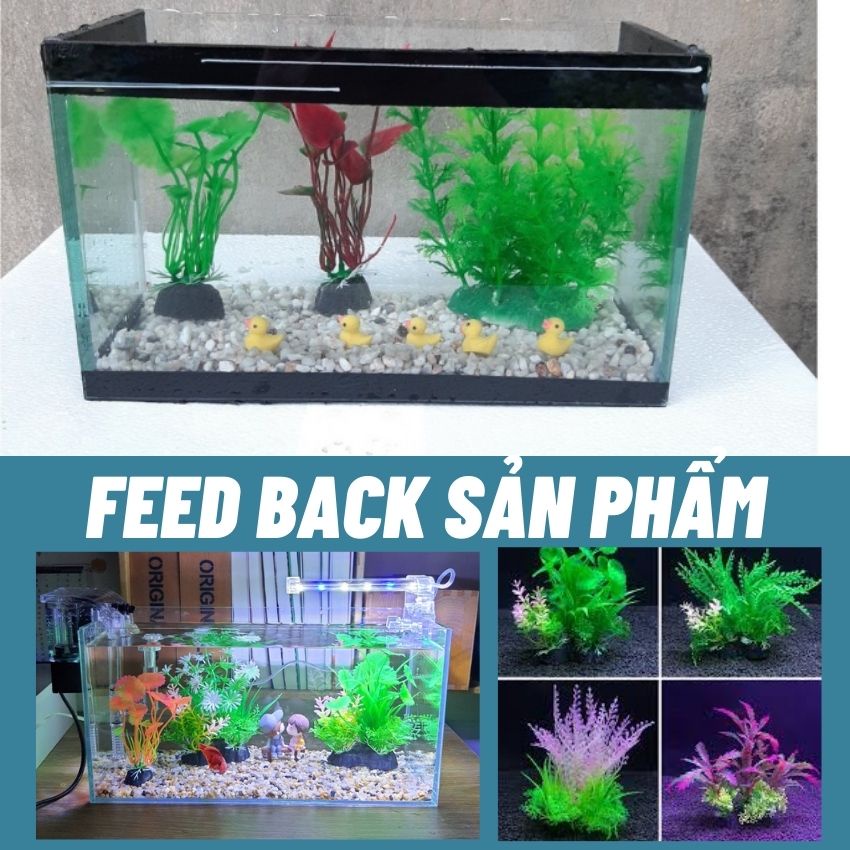 Cây giả trang trí hồ cá , cây nhựa trang trí bể cá, tiểu ảnh hồ cá